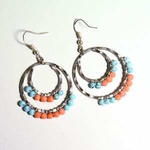 double hoop beaded earrings